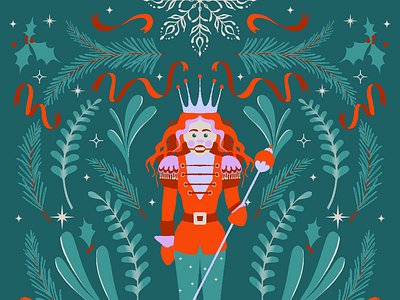 Queen Nutcracker ariel christmas drawing evergreen festive foliage holiday illustration mermaid procreate sketch