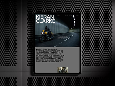 Kieran Clarke, Identity & Website agency bike branding cinema design figma films hollywood layout motion motorcycle performance stunt tom cruise ui ui design uiux webdesign website