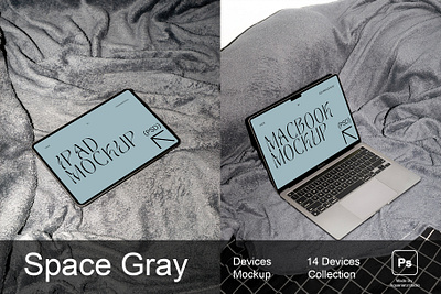 Space Gray Mockup Collection 3d mockup apple device branding business design devices graphic design ipad macbook mockup