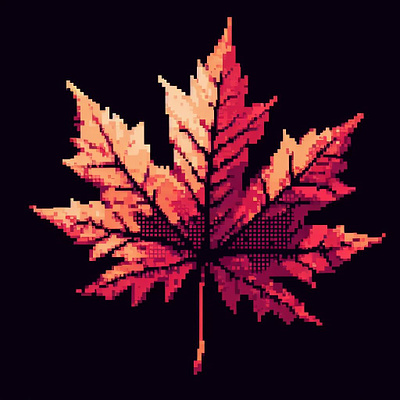 Maple Leaf Pixel Art Logo branding logo pixel art