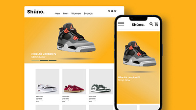 Shüno sneaker/ shoe/ lifestyle e-commerce responsive website animation app branding concept design fashion figma graphic design logo nike responsive website sneakers typography ui ux vector web design website