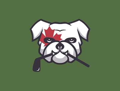 Maple Dawgs bulldog canada dog golf leaf logo maple
