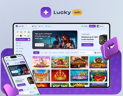 Luckywin - Online Casino betting branding casino crash csgo design dice esport esports gambling game gaming illustration logo mines poker ui ux website yellow