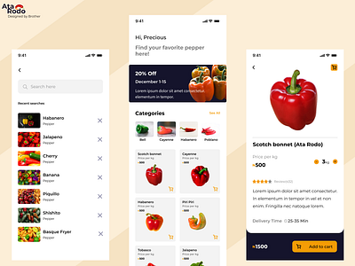 Ata Rodo: The Mobile App design figma grocery mobile app pepper ui user experience user interface