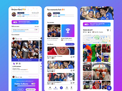 FanLife - Instagram du sport #gamification app btoc communauté fanclub foot gamification gradient instagram partage sport ui