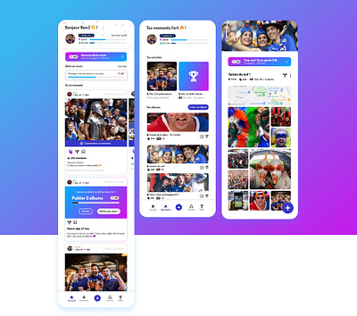 FanLife - Instagram du sport #gamification app btoc communauté fanclub foot gamification gradient instagram partage sport ui