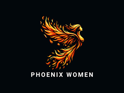 Phoenix Women Logo bird logo brand branding business company fantastic fire flame fly identity legend light logo logo for sale phoenix phoenix women ui ux vector women