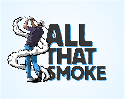 All That Smoke all golf golfer logo smoke that