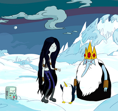 A misunderstanding between Marceline and Simon adventuretime artwork cartoon cartoonart cartoonnetwork gunter iceking illustration marceline