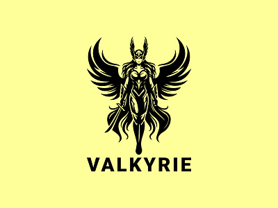 Valkyrie Logo angel armor athens branding britannia female kingdom logo logo for sale medieval myth mythology ragnarok valkyrie valkyrie logo vector warrior