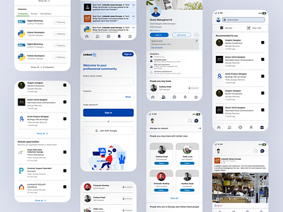 Linkedin mobile redesign 3d animation app branding collor design graphic design illustration linkedin logo mobile motion graphics redesign ui ux vector