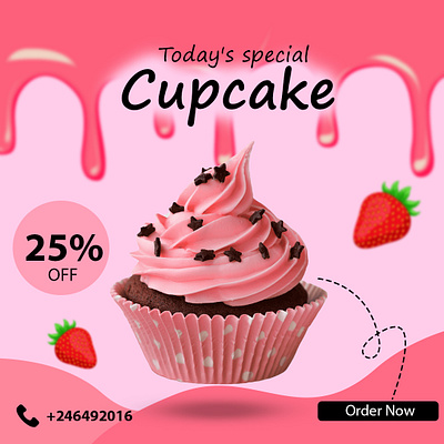 CupCake Post graphic design psd