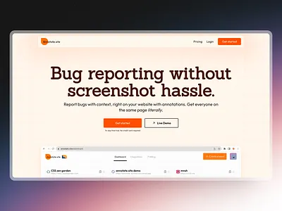 Annotate.site landing page design | wip design typography ui ux