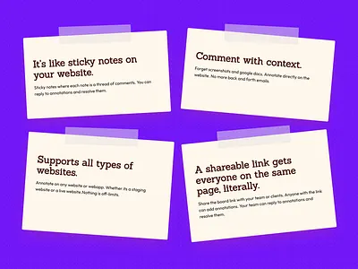 Annotate.site feature section design design typography ui ux