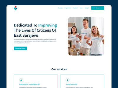 Web Design for charity organisation Oplemeni Srce app charity design graphic design landing page minimal product design ui ux web web design website