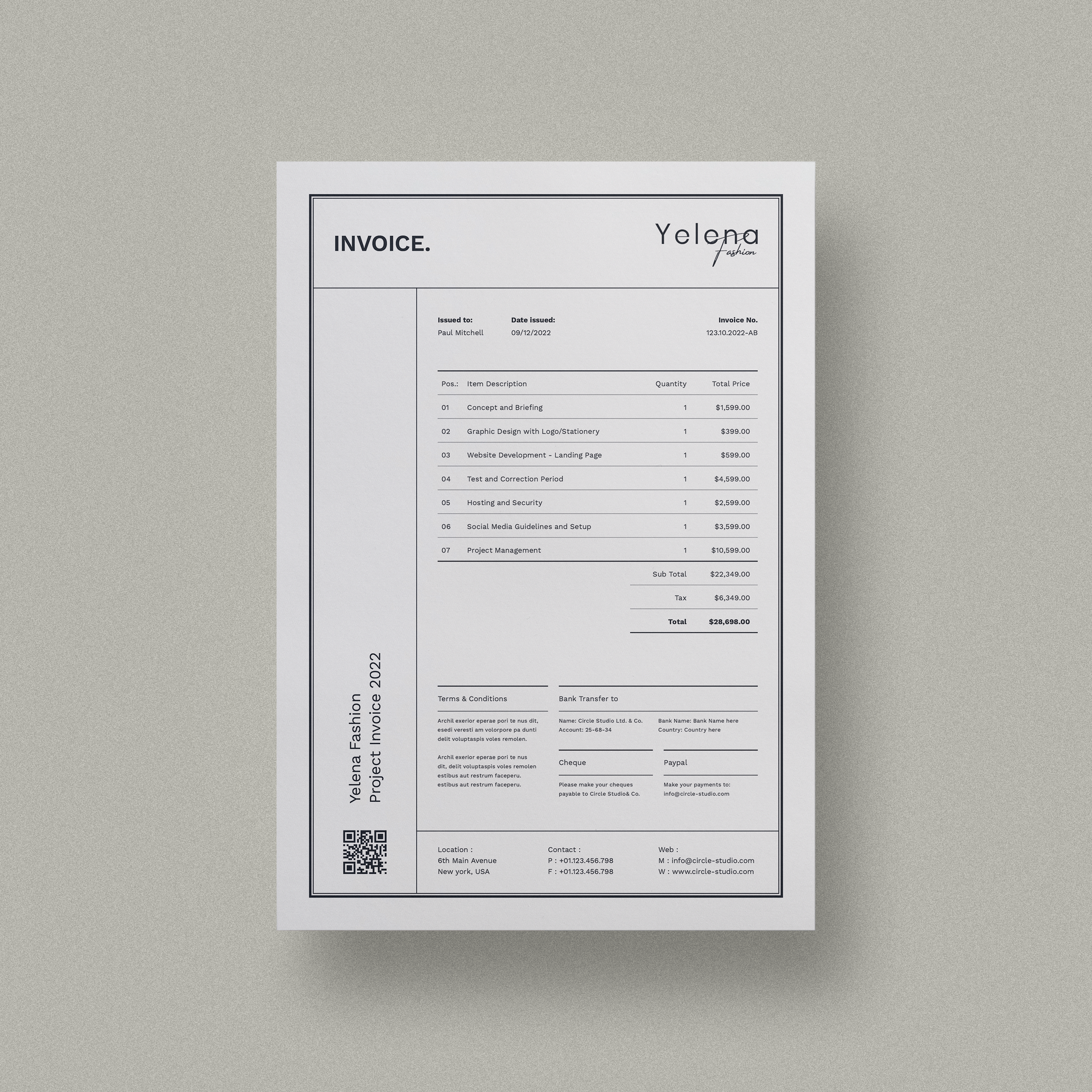 Invoice branding design graphic design invoice print quotation vector