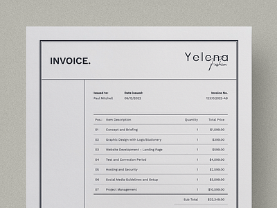 Invoice branding design graphic design invoice print quotation vector