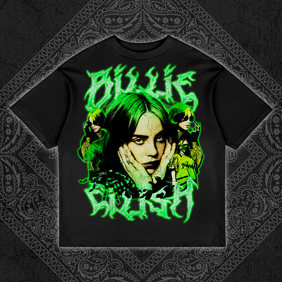 Billie Eilish Vintage Rap Tee Bootleg Design bootleg bootleg design bootleg tshirt design graphic design rap tee