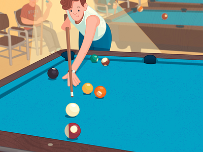Pool Animation animation cartoon color digital flat game illustration motion graphic play pool sport vector
