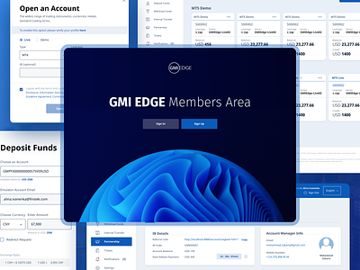 Members Area Portal account client design finance fintech stock trading ui web website