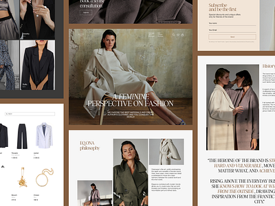 Aesthetic website for a premium clothing brand | E-commerce aesthetic beige clothing e commerce fashion female landing luxury premium sales shop typography web