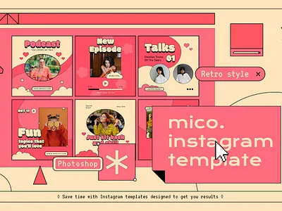 Mico Vintage Instagram Template branding graphic design instagram instagram banner instagram post instagram post template instagram posts instagram posts template instagram stories instagram stories template instagram story instagram story template instagram template instagram templates social media social media banner social media pack social media templates socialmedia ui
