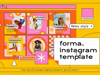 Forma Retro 90s Instagram Template branding graphic design instagram instagram banner instagram post instagram post template instagram posts instagram posts template instagram stories instagram stories template instagram story instagram story template instagram template instagram templates social media social media banner social media pack social media templates socialmedia ui