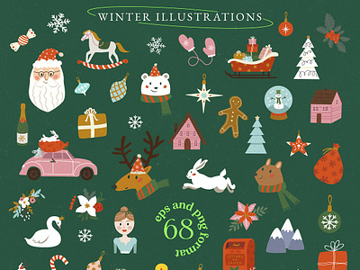 Christmas Holidays & Map Creator christmas card christmas collection christmas postcards christmas stickers city map happy new year holiday map creator round stickers santa claus scandi christmas vector winter animals winter holidays