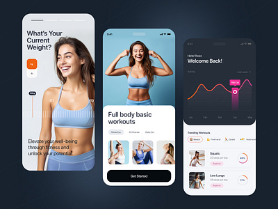 Fitness App Design app body clean creative design diet fit fitness healthy mobile modern slim ui weight yoga