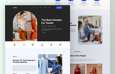 Textile Landing Page UI Design branding design graphic design landing page landing page design landing page ui design ui ui design ui ux design user experience design user interface design ux design website website design