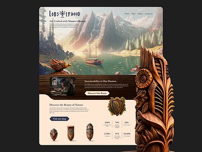 Lobsterwood landing page art design figma graphic design landing page logo ui ux vector web design website
