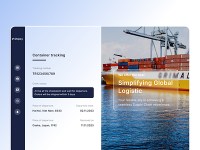 Shipsy Logistics : Container Tracking dahboard exim exportimport logistics product design ui ux web