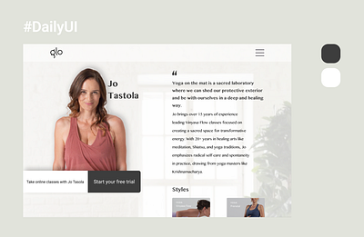 yoga teacher profile 006 dailyui design desktop profile ui uidesign yoga