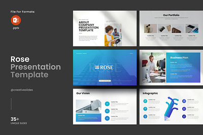 Rose PowerPoint Template abstract annual business clean corporate download google slides keynote pitch pitch deck powerpoint powerpoint template pptx presentation presentation template professional slides template ui web