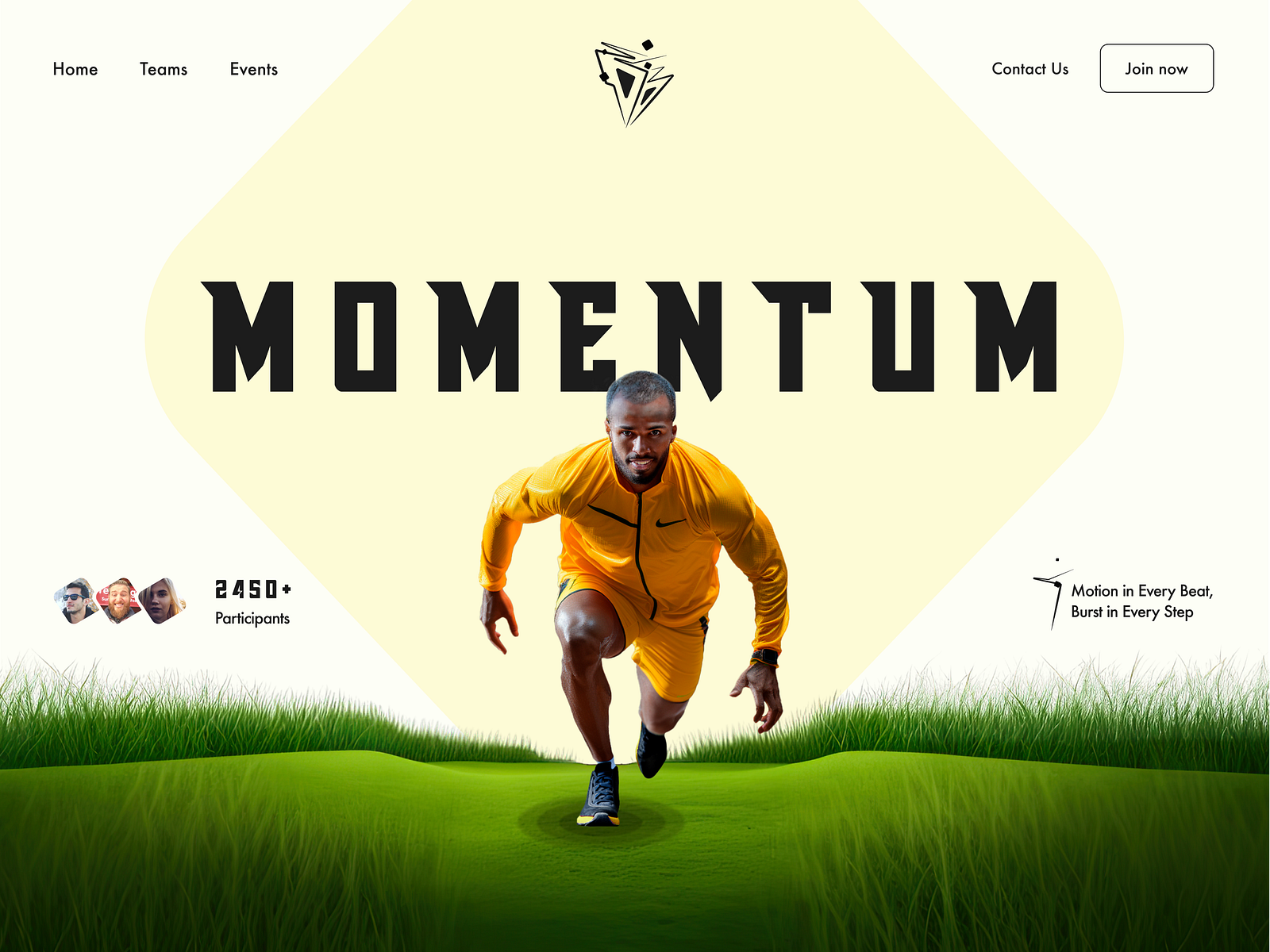 Landing page for a sports event company Momentum by Gabriel Lavoie on