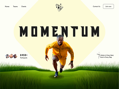 Landing page for a sports event company - Momentum art branding design event graphic design landing page sports ui ux website