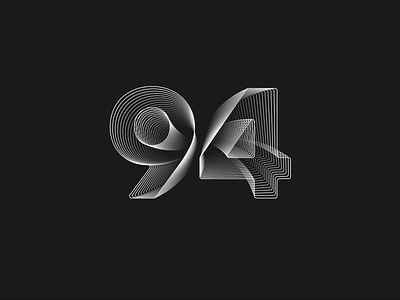 94 Number Design | 3D - Trippy - Modern 3d design effect face illusion letter logo modern number number logo trippy type