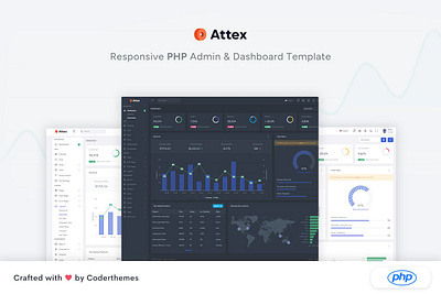 Attex - PHP Admin & Dashboard Template admin analytics app beckend chart dashboard data graph graphic design panel responsive stats template ui ui design user interface ux ux design web website