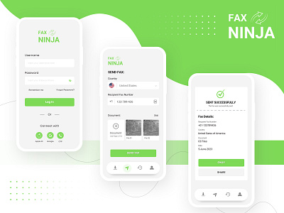 FAX NINJA-Mobile App Design 25 december design 2024 fax mobile app design fyp mobile app design new year design ninja app design ui design ui ux ux design