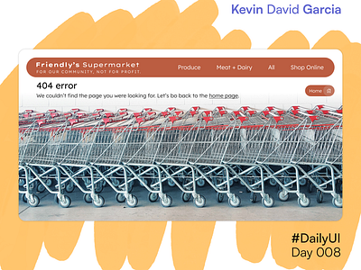 #DailyUI Day 8: 404 Page 404 404 error dailyui grocery page not found