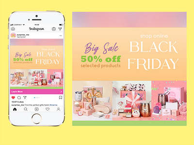 Instagram ad for Black Friday promotions, Special gift kits ad design black friday candy colors design graphic design instagram instagram ad instagram post meta phone social media social media ad social media creatives social media design sweet