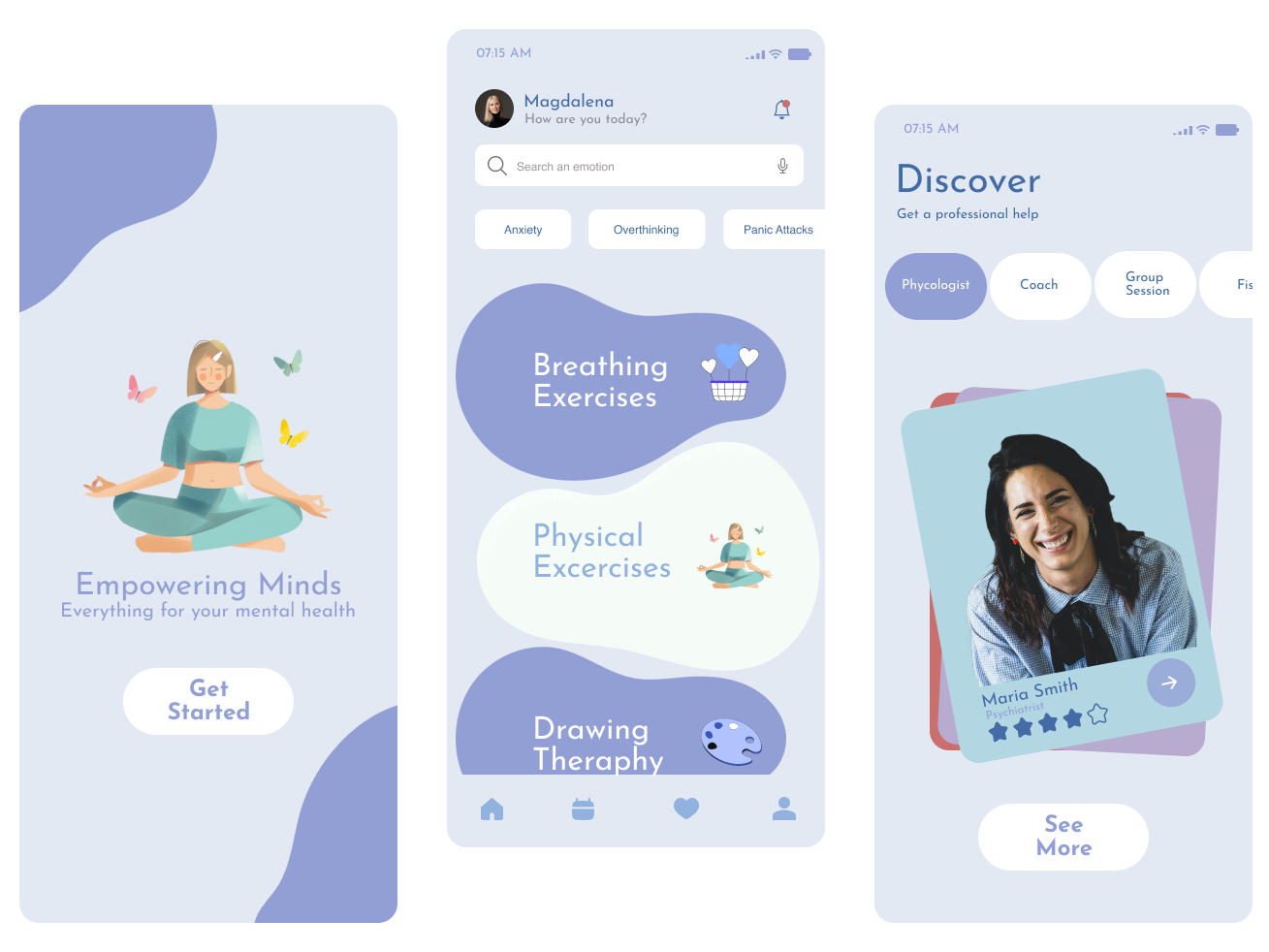 Mental Health App by Magdalena on Dribbble