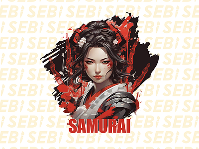 Scarlet Ronin - Anime Samurai Girl in Bold Red T-Shirt anime design anime japanese anime poster anime samurai girl design anime samurai girl t shirt anime style design dark and bold design illustration japanese t shirt red black red hues on clothing stylish anime tee t shirt design