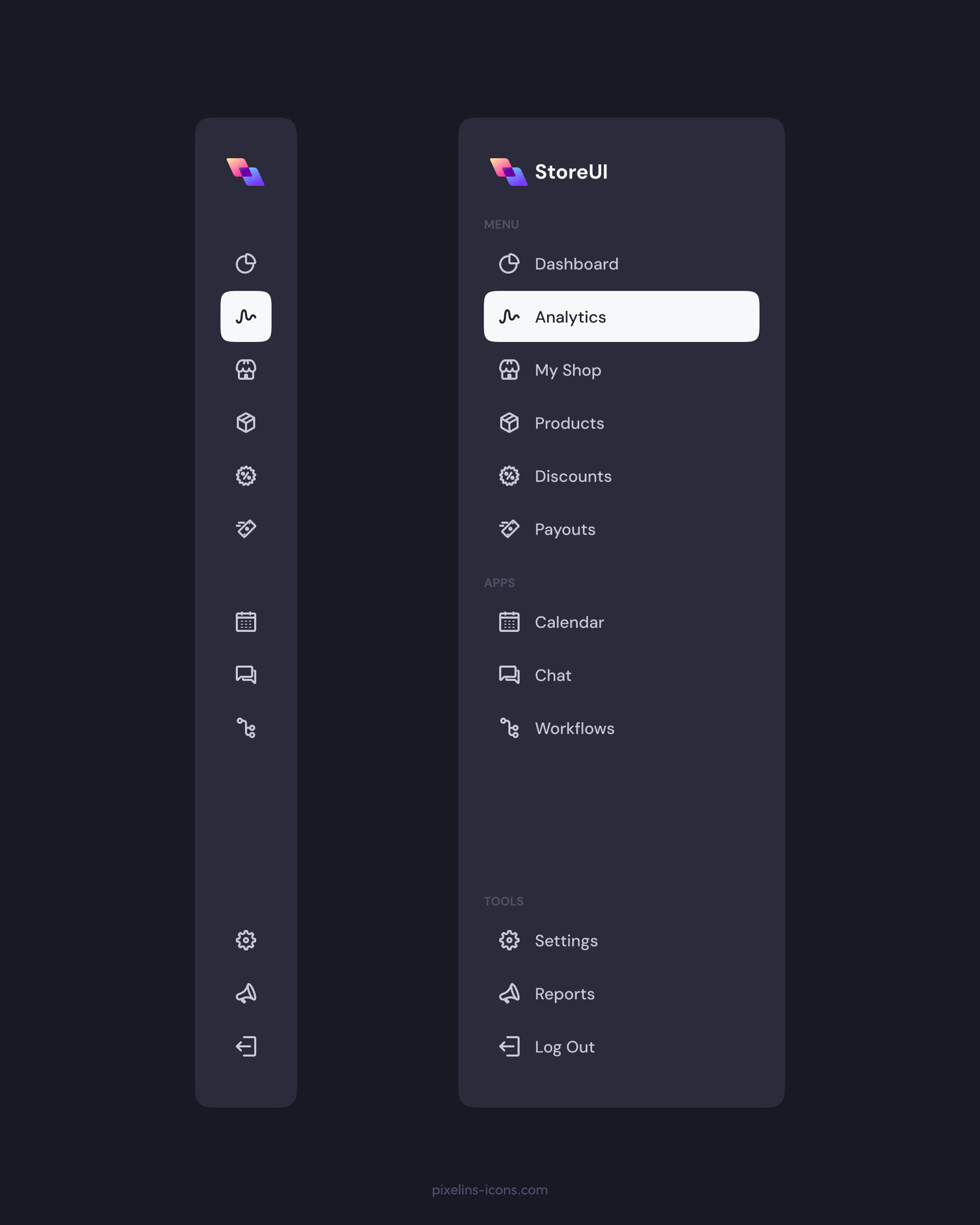 Sidebar Menu by Pixelins Icons on Dribbble