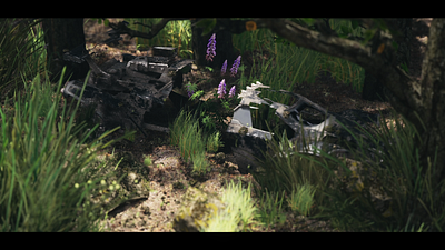 Abandoned Car - Unreal engine 5 abandoned abandoned car car day fire forest forest car night realism render ue5 unreal unreal engine