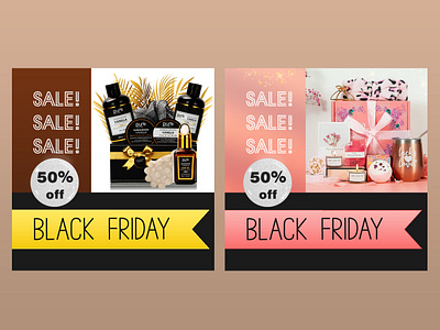 Instagram ad for Black Friday promotions, Special gift kits black friday brown design digital design elegant gifts graphic design instagram ad meta peach social media social media ads social media post yellow