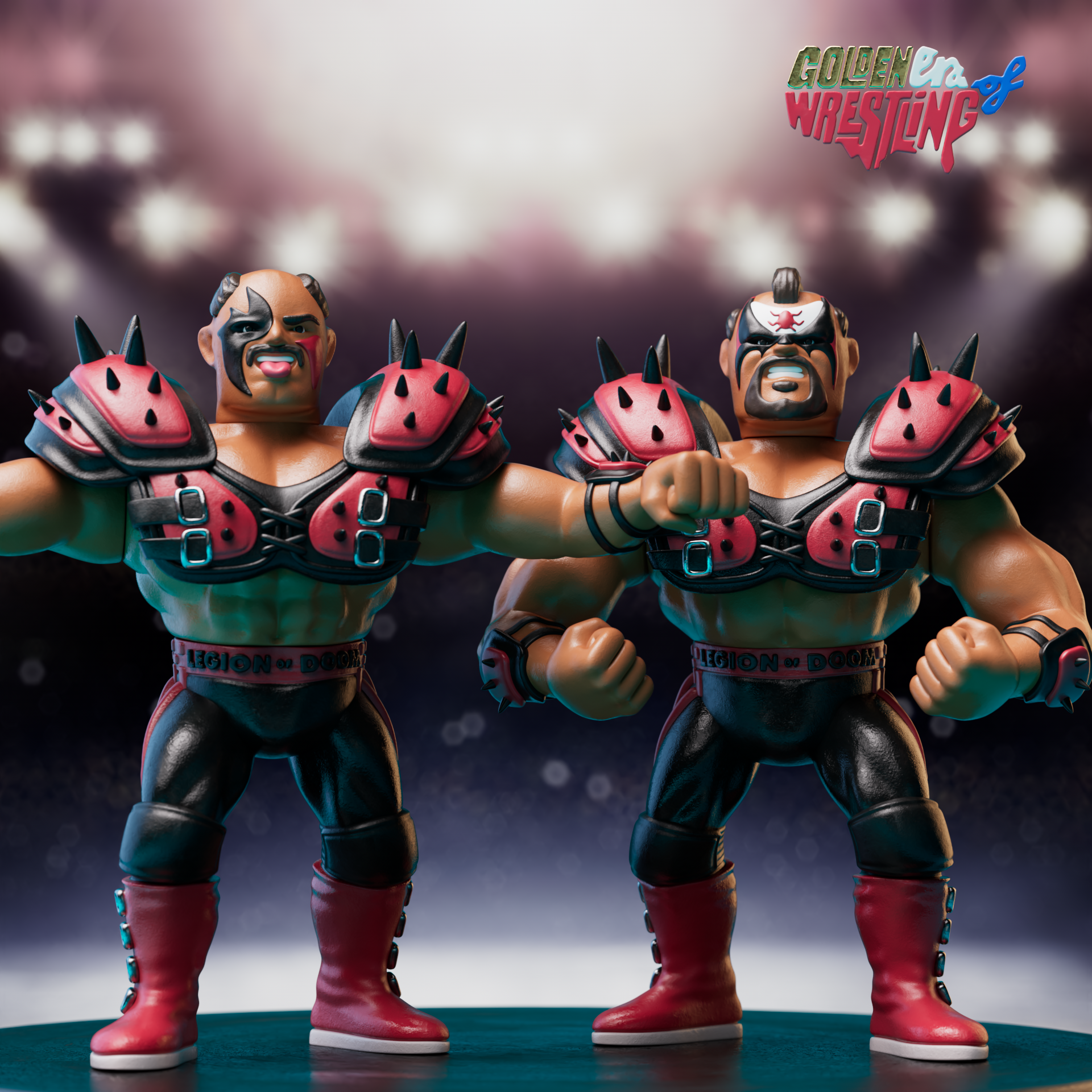 Animal & Hawk 3d animal characters doom hawk legion nwa of printed prints pro road sports warriors wcw wrestling wwe wwf