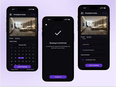 Serenity Suites - Hotel App 3d adobe xd animation app design brand identity branding design figma graphic design hotel app illustration motion graphics ui ui ux user xperience vector