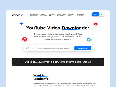 Video downloader Web Design app app design design downloader ui video downloader web design website design youtube