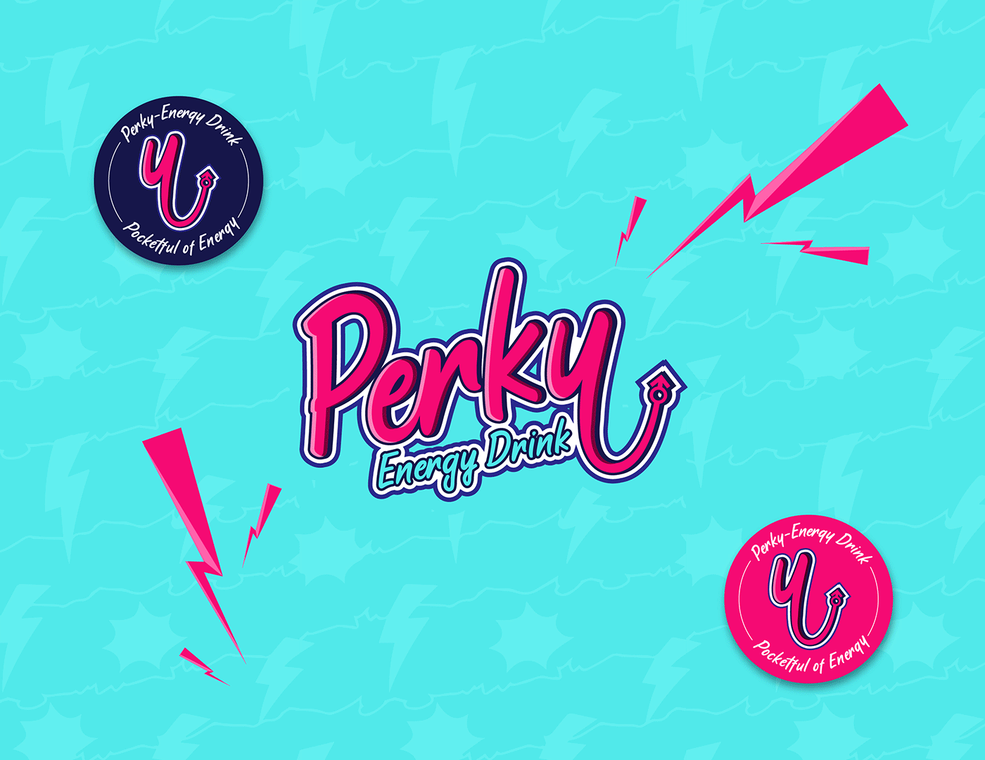 PERKY - ENERGY DRINK branding graphic design illustration logo perky